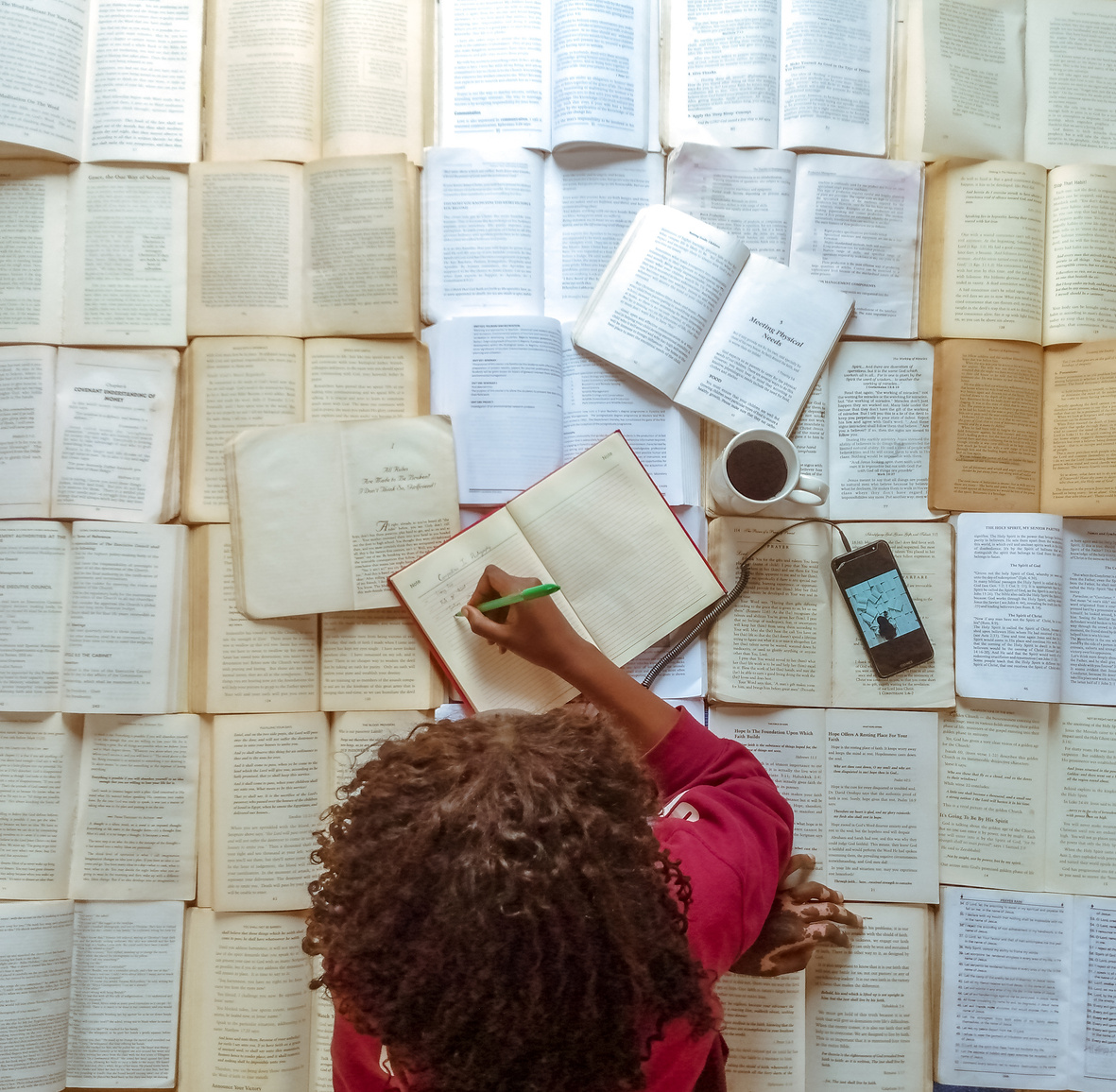 Person Reading Books 